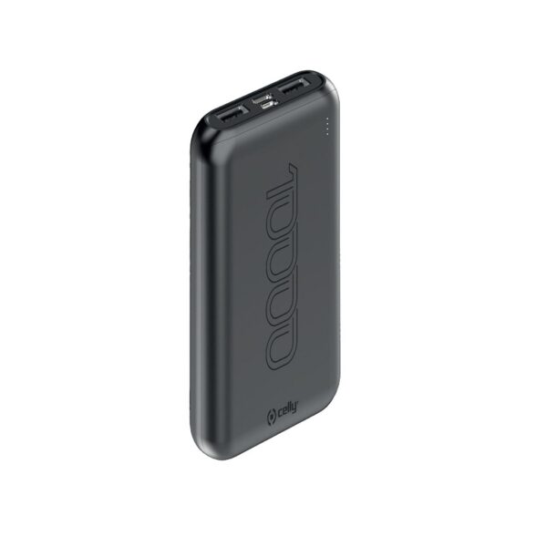 Celly Power Bank  20W nero 10000 mAh 2 porte usb + 1 porta type-c